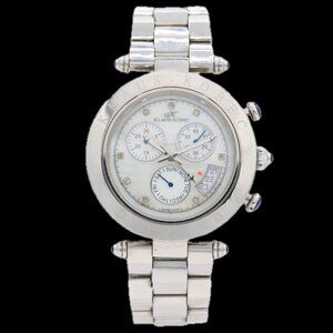 38mm Klaus-Kobec Corture Sports Diamond MOP Men's Chronograph Wristwatch Steel